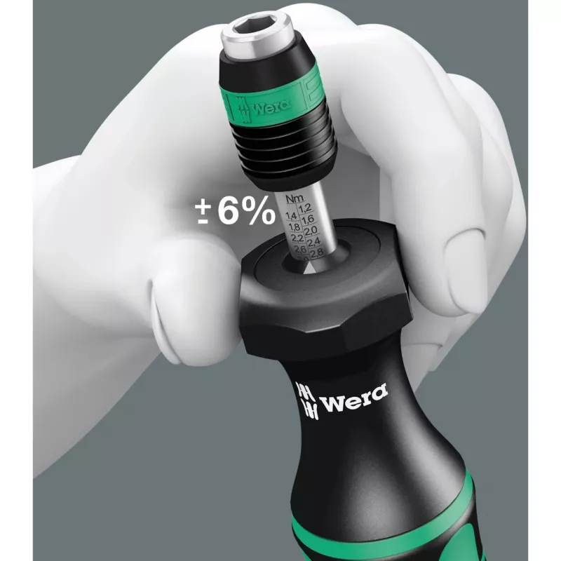 Drehmomentschraubendreher 7441, Drehmomentschlüssel schwarz/grün, für 1/4 Bits