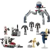 LEGO Star Wars Clone Trooper & Battle Droid Battle Pack Bau-Spielzeug für Kinder mit Speeder Bike Fahrzeug, 4 Minifiguren und 5 Figuren, Geschenk für Jungen
