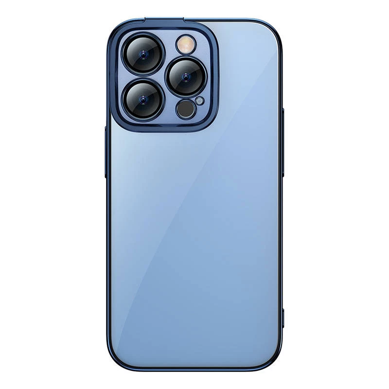 Schutzhülle Baseus für iPhone 14 Pro – transparent glitzernd blau