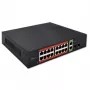 Netzwerk-Switch QOLTEC 52292 — Gigabit Ethernet PoE, 16x RJ45, 2x RJ45-Uplink, 2x SFP