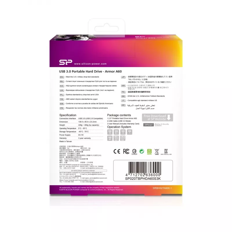 Silicon Power Armor A60 externe Festplatte 2000 GB Schwarz