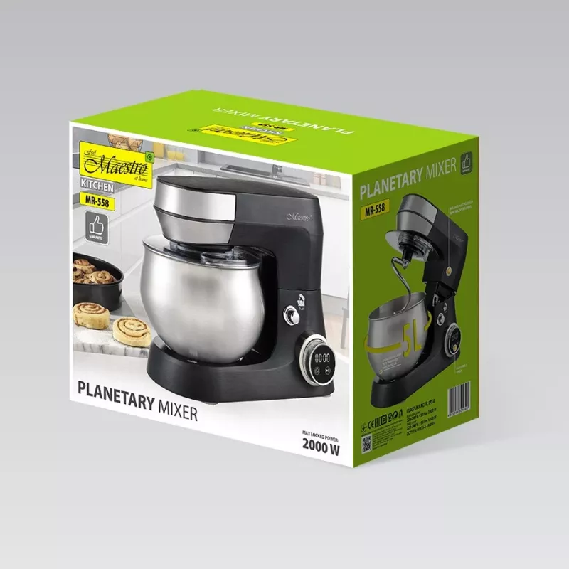 Feel-Maestro MR-558 Planetenrührwerk mit 5 l Schüssel, 2000 W Schwarz