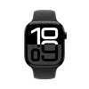 Apple Watch Series 10 GPS 46mm Gehäuse aus Aluminium in Jet Schwarz mit schwarzem Sportarmband – M/L