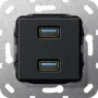 GIRA-Einsatz USB 568410 3,0 A 2-fach Kup schwarz m (568410)