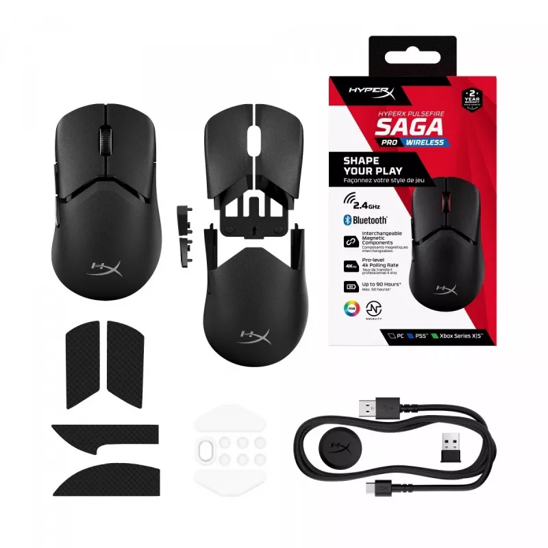 HyperX Pulsefire Saga Pro Wireless Gaming-Maus (Schwarz)