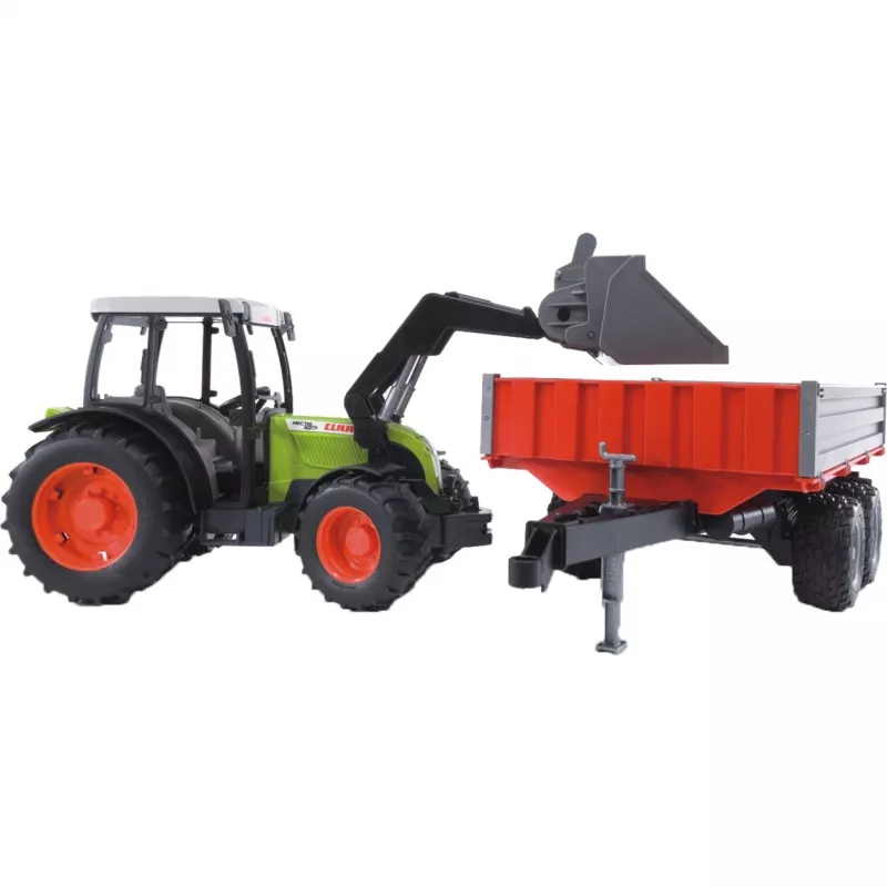 Spielzeugtraktor Bruder Claas Nectis 267 F mit Kippanhänger