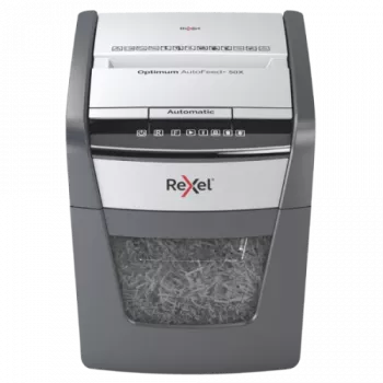 Rexel Optimum AutoFeed+ 50X Aktenvernichter mit automatischer Zufuhr, Partikelschnitt, P4