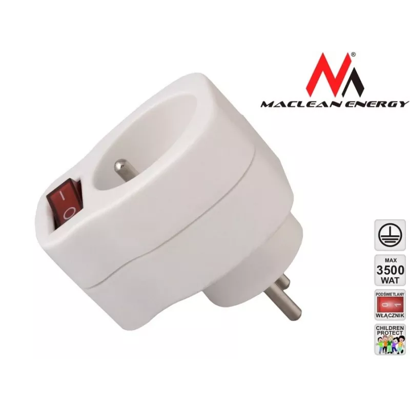Steckdose MACLEAN AC-Steckdose MCE13 mit Schalter