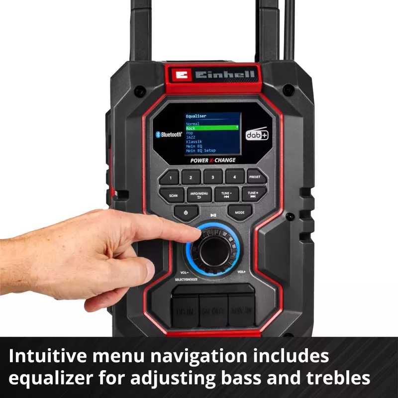 Tragbares Radio EINHELL TE-CR 18 Li DAB+ FM Bluetooth USB, batteriebetrieben (TE-CR 18 Li kompatibel)