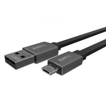 USB-Kabel Emtec T700B 1,2 m USB A Micro-USB B Schwarz