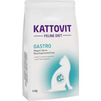 Trockenfutter für Katzen KATTOVIT Gastro Adult Vegetable 4 kg — Verdauungsunterstützung, Kaninchengeschmack, 32% Protein
