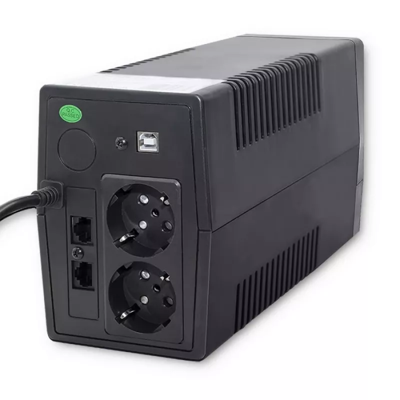 Qoltec Monolith USV Doppelwandlung Online 0,65 kVA 360 W 2 AC-Steckdosen