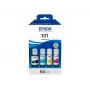 Original Epson EcoTank Tintenflasche 4-Farben-Set — Schwarz 127 ml, Cyan/Magenta/Gelb 210 ml (C13T03V64A)