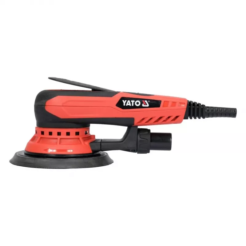 Exzenterschleifer YATO YT-82206 — 350 W, 150 mm Scheibe, 5 mm Exzentrizität, 4.000–10.000 U/min, 3 m Kabel