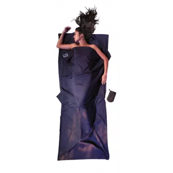 Cocoon TravelSheet rechteckiger Schlafsack aus Baumwolle Blau