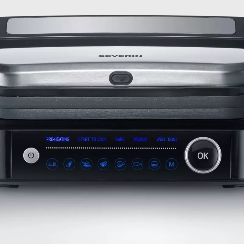 Kontaktgrill SEVINI Pro, KG 2395 (Silber/schwarz, 1.800 Watt)