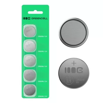 Button-Lithium-Batterie Grün Cell CR2016 3V – 5er-Pack