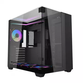 Darkflash TH285 Computergehäuse (schwarz) + 4 Lüfter