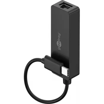 Goobay USB-C-Ethernet-Adapter schwarz – zum Anschließen eines PCs oder Apple MacBook an ein Netzwerk (76579)