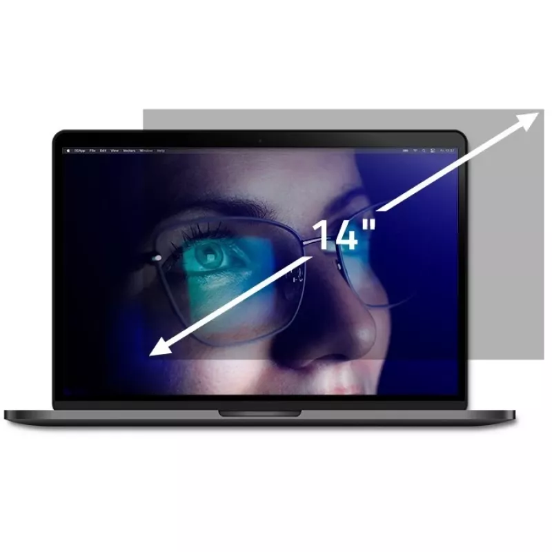 Qoltec GDPR-Datenschutzfilter 14 Zoll 16:9 (12.20, 16:9), Displayschutzfolie für Notebook