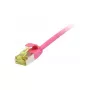 Patchkabel RJ45, CAT6A 500 MHz, 2 m, Magenta, U/FTP, Slimline rund d=3,8 mm, TPE/LSZH (Superflex), AWG32, mit Cat.7 Rohkabel, Synergy 21 (S217385V3)