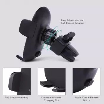 Telefonhalter Aukey HD-C48 verstellbar 360° für Smartphones und kleine Tablets, Klemmhalterung, drehbarer Arm