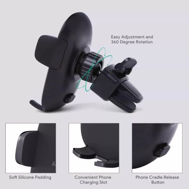 Telefonhalter Aukey HD-C48 verstellbar 360° für Smartphones und kleine Tablets, Klemmhalterung, drehbarer Arm