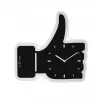 NeXtime Wanduhr 3072zw Thumbs up, 40,5x41 cm, Wand, Schwarz/Silber