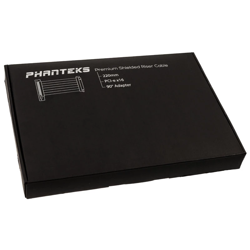 PHANTEKS PCIe x16 Riser Ribbon-Kabel, 90 Grad, 22 cm – schwarz