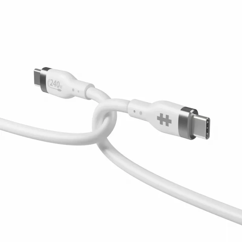 HYPER HyperJuice 240W Silikon USB-C auf USB-C Kabel (0,9 m/1 m) - Weiß