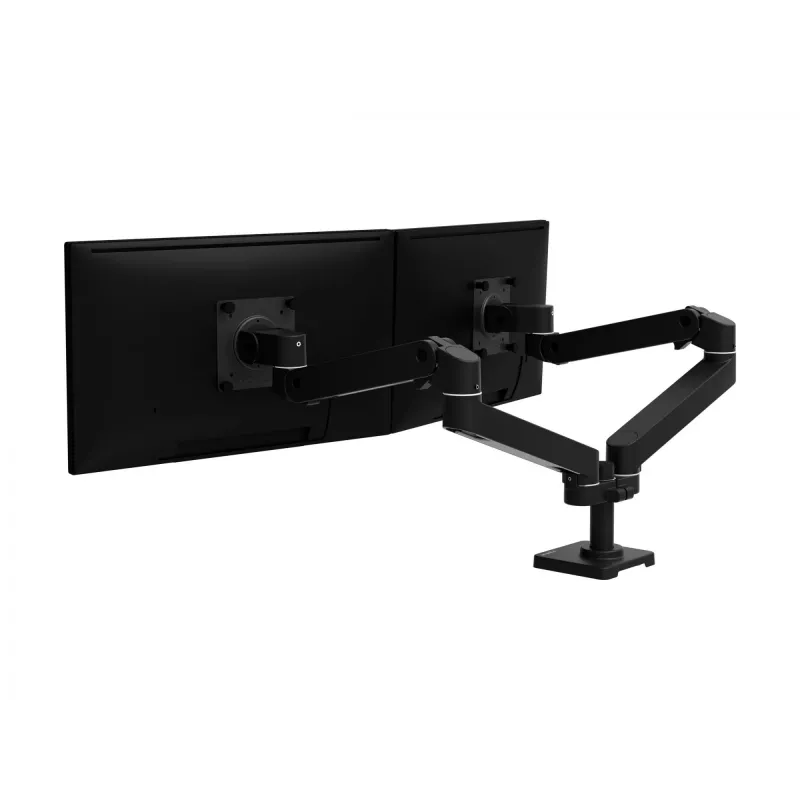 Ergotron LX Pro - Montagekit (Doppelarm) - modular - für 2 LCD-Displays - nebeneinander - Aluminium - Schwarz - Bildschirmgröße: bis 68,6 cm (bis 27 Zoll) (45-686-292)