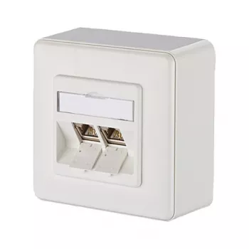 METZ CONNECT BTR E-DAT Module 8/8(8) AP - Wanddose - RJ-45 X 2 - Reinweiß, RAL 9010 (1309120002-E)