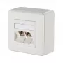 METZ CONNECT BTR E-DAT Module 8/8(8) AP - Wanddose - RJ-45 X 2 - Reinweiß, RAL 9010 (1309120002-E)
