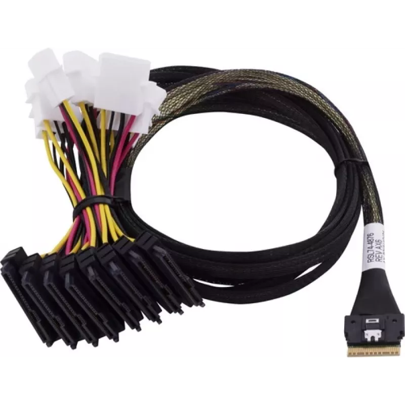 Adaptec-Kabel 1x SFF8654 x8 -> SFF8639 8xU.3 intern 0,8 m SlimSAS - 8SFF-8639 x1 and3 Tri-Mode SAS/SATA/NVMe