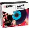 EMTEC Vinyl Look - 10 x CD-R - 700 MB (80 Min) 52x - Blau, Gelb, Flieder, Grün, Pink - Slim Jewel Case