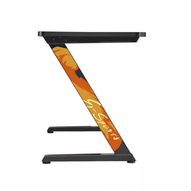 NanoRS RS120 Gaming-Computertisch, modernes Design, leicht und stabil (max. 50 kg Belastung), Schwarz & Orange