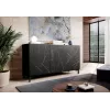 MARMO 3D Kommode 150x45x80.5 cm matt schwarz/marble schwarz
