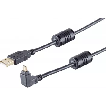 USB-Kabel S/CONN 13-10002 USB 2.0 1m Schwarz
