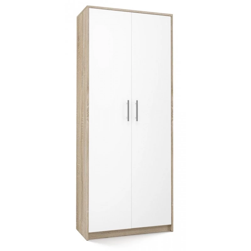 Aktenschrank OLIV 2D 74x35x180 cm, Sonoma-Eiche/weiß