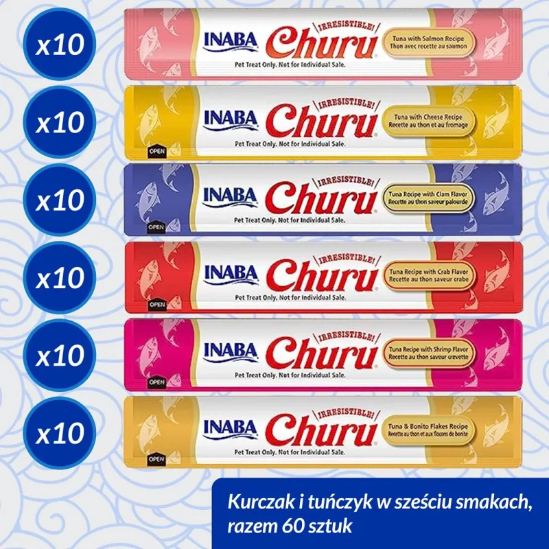 INABA Churu Sortimentsbox Thunfisch – Katzensnacks – 60 x 14g