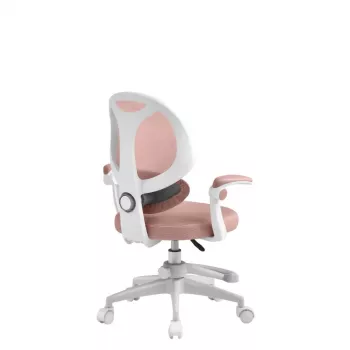Kinder-Drehstuhl mark adler Junior 4.5 Pink — Netzrücken, Schaumstoffsitz, höhenverstellbar 40–50 cm, Armlehnen, Lordosenstütze, Rollen (geöffnete Verpackung)