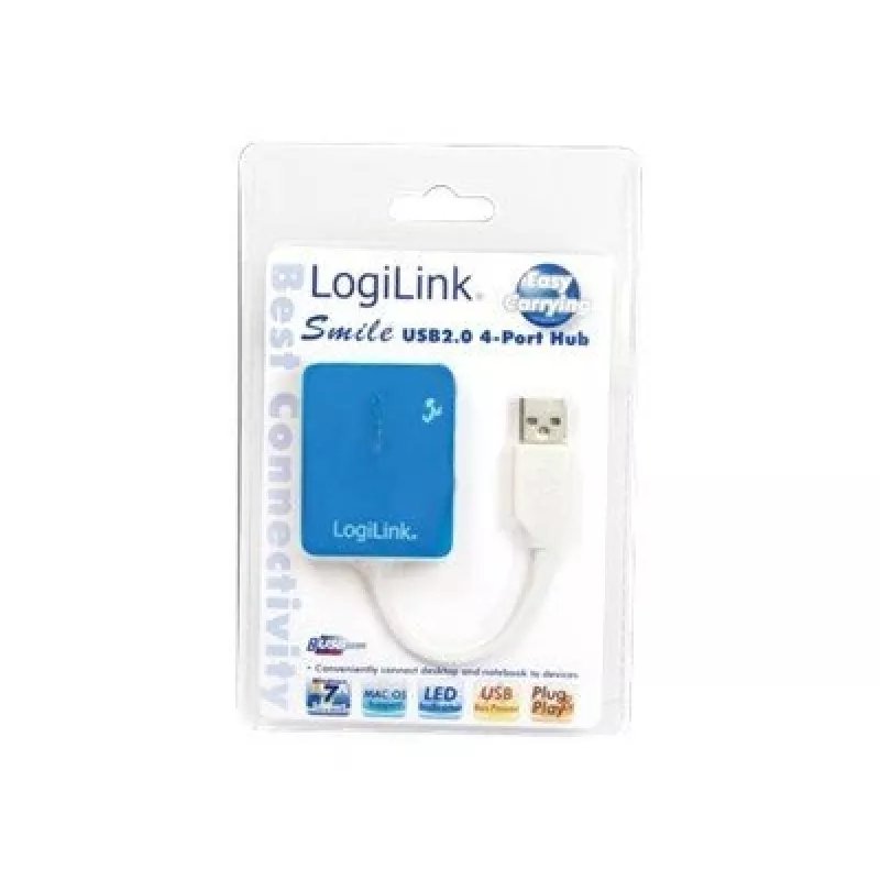 LogiLink USB 2.0 4-Port Hub - Blau - Windows 98SE/ME/200/XP/Vista/2003/7 (UA0136)