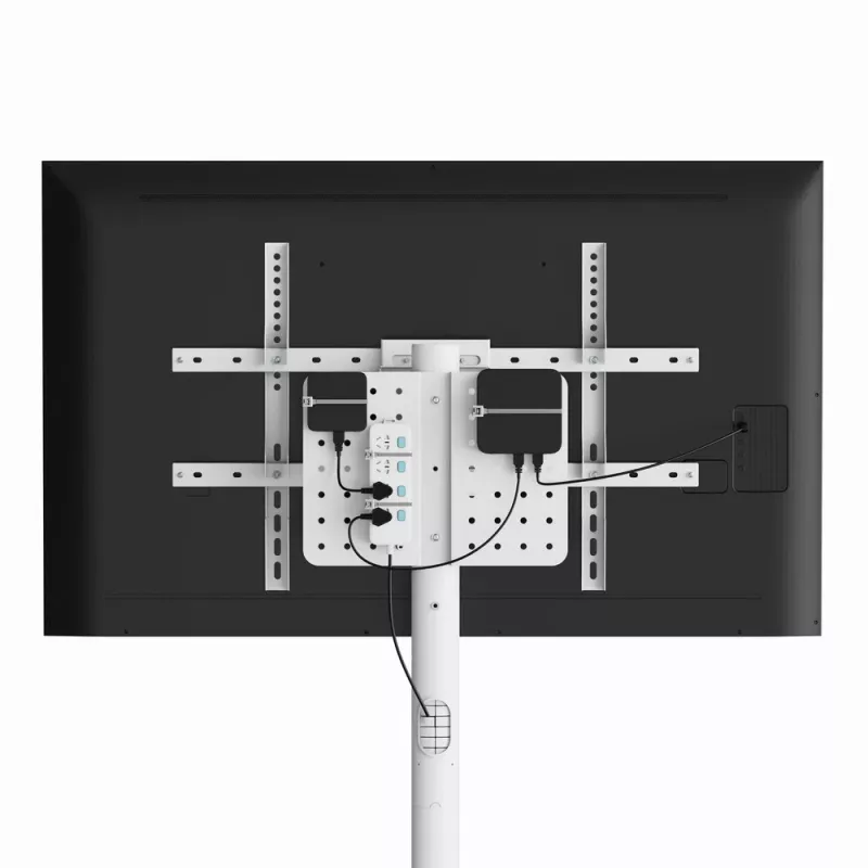 Boden-TV-Ständer GEMBIRD TVS-86TR-01-W für 37–86 Zoll Fernseher, weiß, schwenk- und neigbar, VESA 200x200–600x400, max. Belastung 50 kg