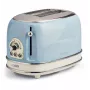 Ariete 155 Design 2-Scheiben-Toaster mit Sandwich-Körben, 6 Bräunungsstufen, 810 W, Edelstahlgehäuse, herausnehmbare Krümelschublade, Pastellblau