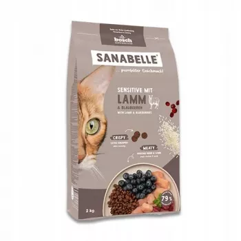 Bosch Sanabelle Life Sensitive Trockenfutter für Katzen mit Lamm und Heidelbeeren, 8 kg