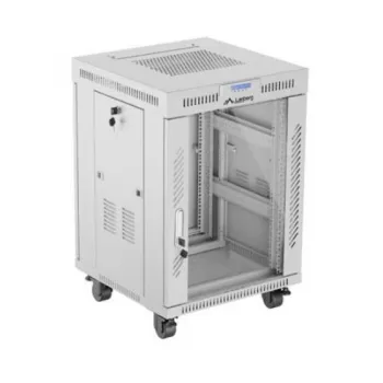 Lanberg FF01-6615-12SL Rackschrank 15U freistehendes Rack Grau