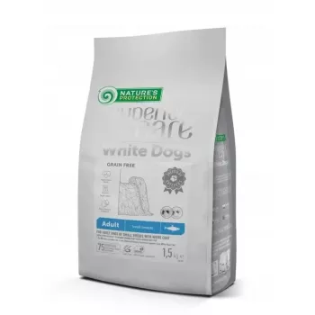 Trockenfutter für Hunde nature’s protection White Dogs Herring Adult Small Breeds 1.5 kg – Fisch, 25% Protein, 16% Fett, empfindlicher Magen, Alleinfuttermittel