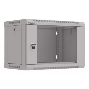 Rack-Montageschrank LANBERG WF03-5306-10S 19 Zoll 6U grau mit Glastür
