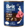 Nassfutter für Hunde Brit Premium by Nature Rind mit Pansen 800 g – Alleinfutter in Dosen für ausgewachsene Hunde, 78 % Feuchtigkeit, 9 % Protein, 6,5 % Fett