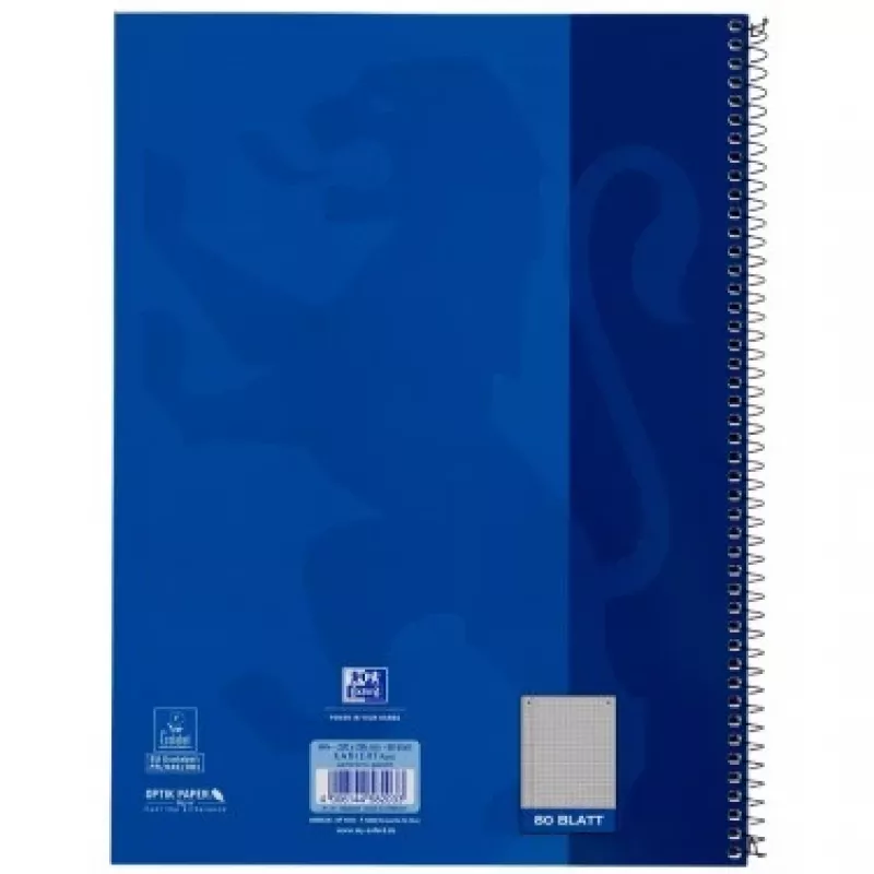 Oxford College Notebook A4+ 220 x 295 mm 80 Bl. kariert mit Rand L